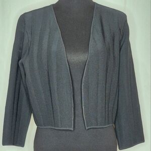 Diane von Furstenberg Ponte Knit Open Front Cropped Cardigan Topper - Size L